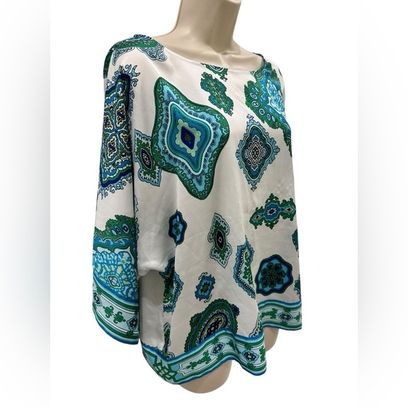 CHICOS Scarf-Print Top - Picture 7 of 13